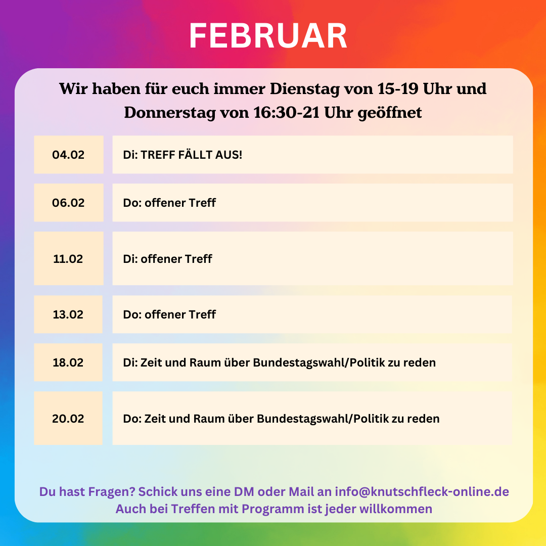 Monatsplanung für den Februar