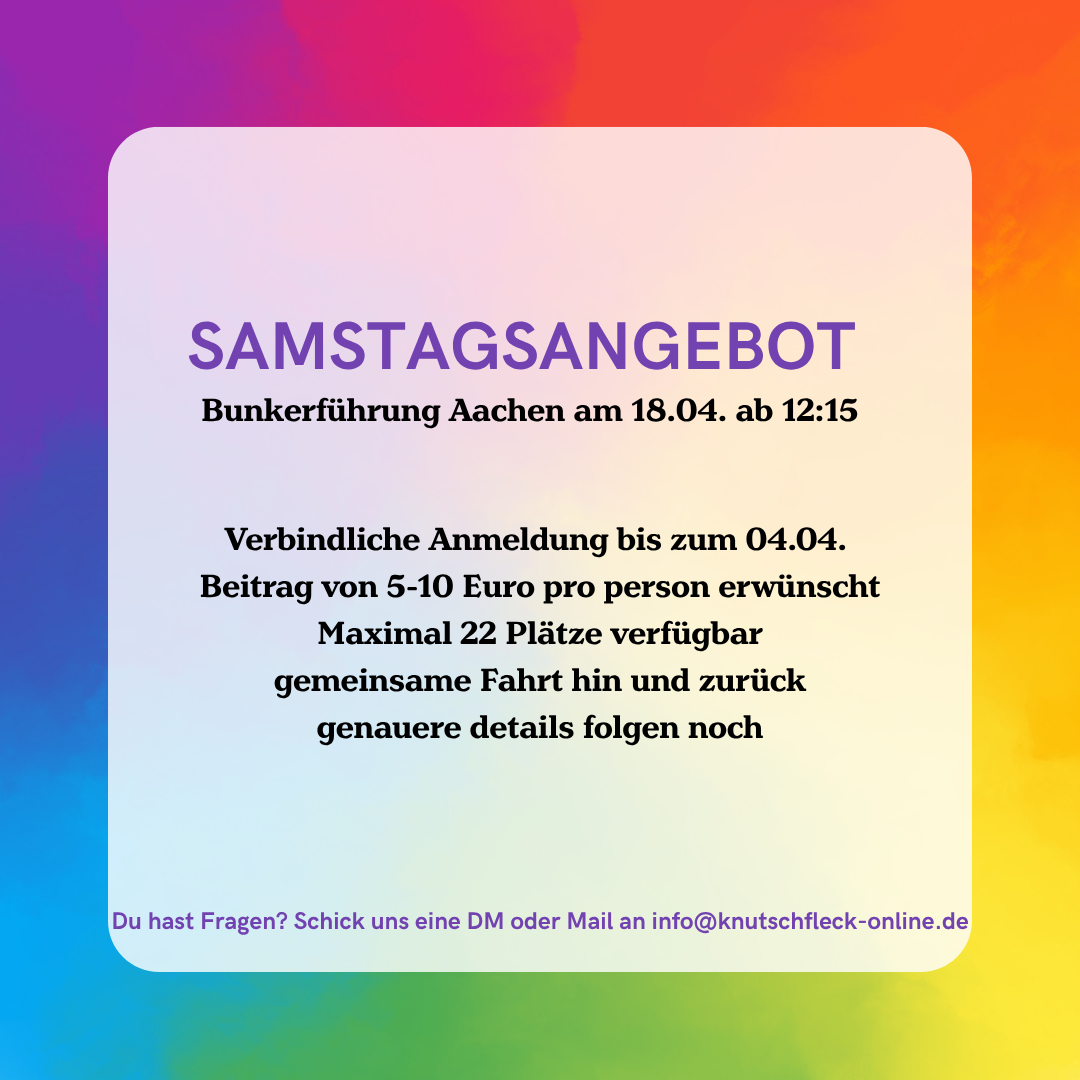 Verbindliche Anmeldung für eine Bunkerführung!